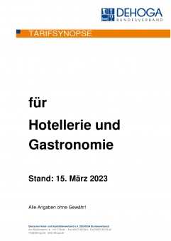 Tarifsynopse 2023 für Hotellerie und Gastronomie PDF